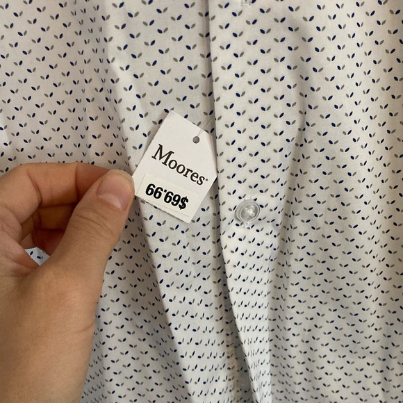 Calvin Klein Men's White Patterned Shirt - Picture 3 of 4